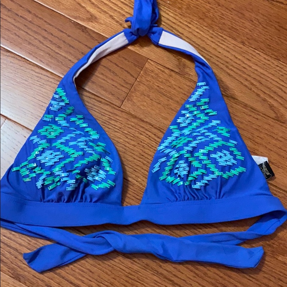 Blue bikini top